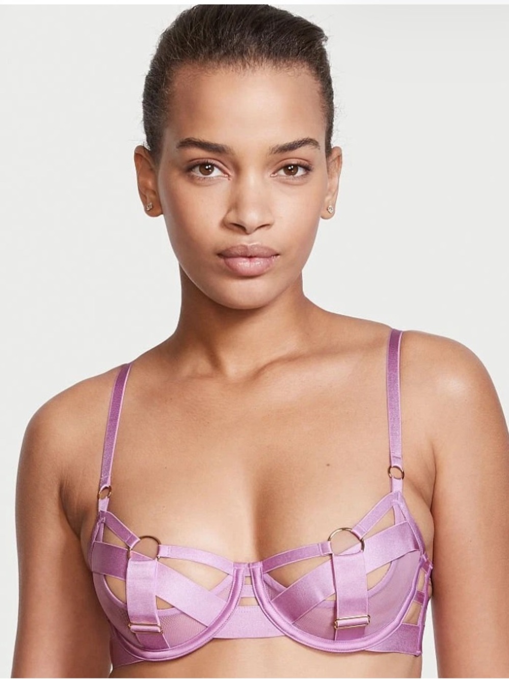 Victoria's Secret Lilac Strappy Caged Demi Bra & Panty Set NWT
